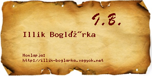 Illik Boglárka névjegykártya